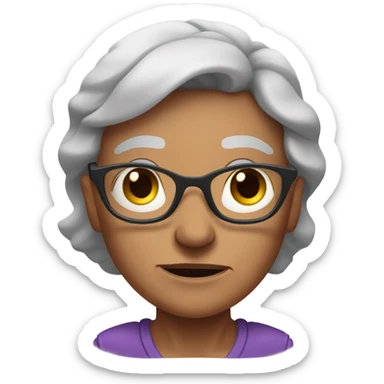 muscular grandma unhappy  sticker