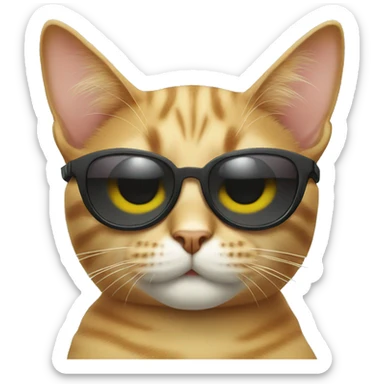Cat with sunglasses sticker