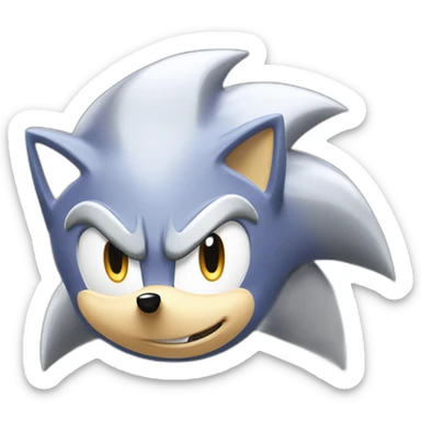 silver sonic hedgehog sticker