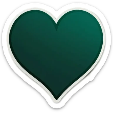 dark green heart sticker