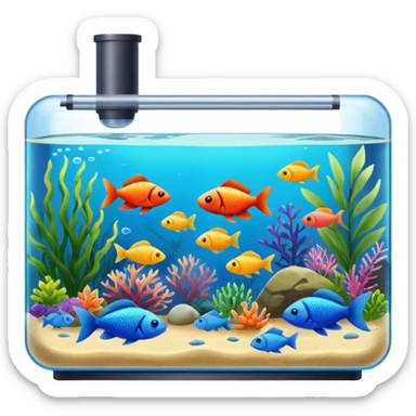 A big fish tank with lots of aquatic life in it  sticker