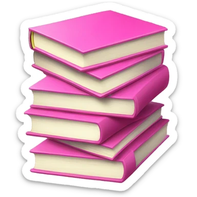 Stack of pink books sticker