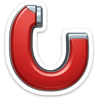 red horseshoe magnet sticker