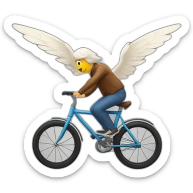 Flying bycicle sticker