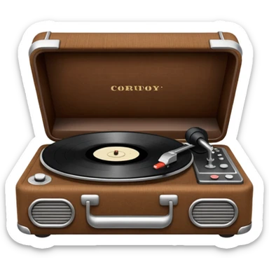 Corduroy record player ribbed texture sticker