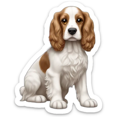 English cocker spaniel Holding Nepal Flag sticker