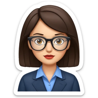 journalist brunette woman with glasses sticker