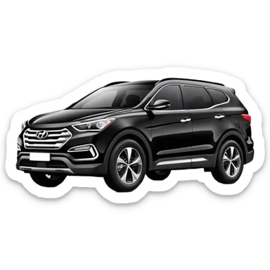 black Hyundai Santa Fe SUV car sticker