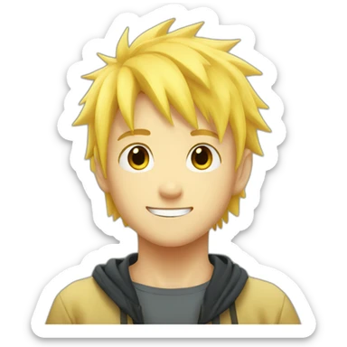 Yellow hair boy With hair like Naruto's sticker