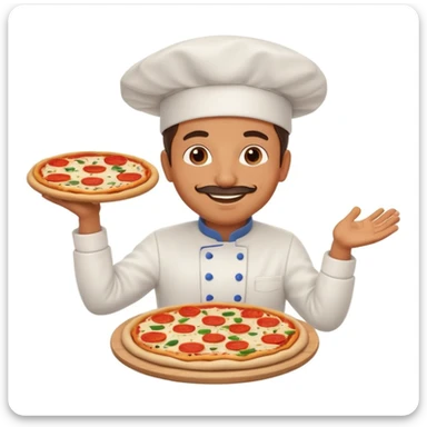 smiling Italian chef spinning pizza dough sticker