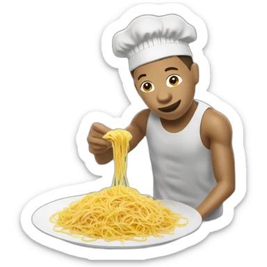 Mbappé qui mange des spaghettis sticker