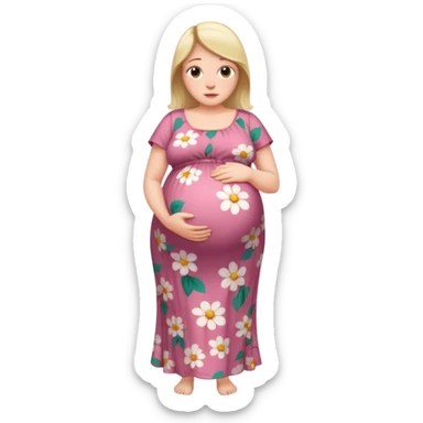 very heavily pregnant overdue woman with very  very big and large belly  sticker