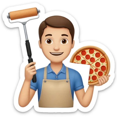 Pizza roller as a guy sticker
