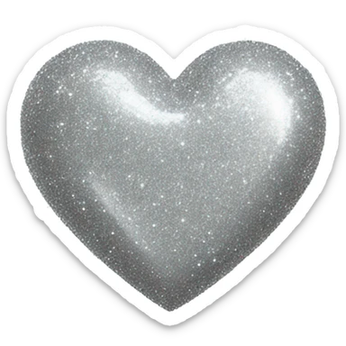 Glitter silver heart sticker