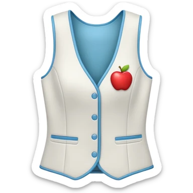 Apple-style 3D emoji of a women’s vest, sleeveless, fitted design, stylish cut, light fabric texture, feminine look, no background sticker