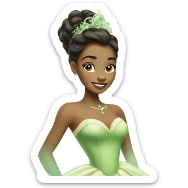 Disney Princess Tiana in elegant dress sticker