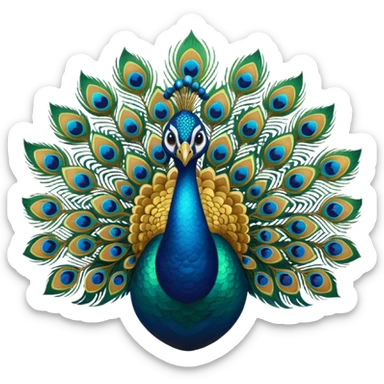 Golden peacock  sticker