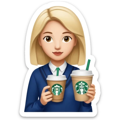 A PREEPY girl with Starbucks  sticker