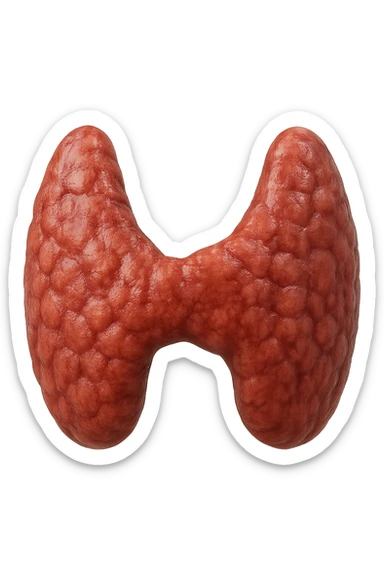 tiroide umana anatomica fluttua in aria realistici in 4k sticker