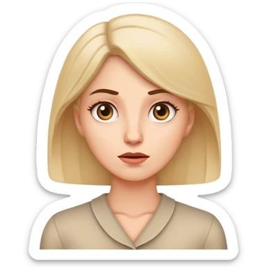 White woman asking questions  sticker