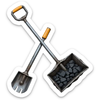 Double-ended coal mining pick sticker