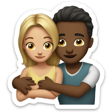 Couple cuddling sticker