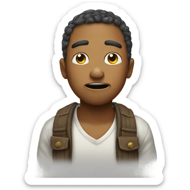 classic crying emoji with peace sign sticker