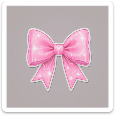 sakura bow, cute and shiny, no background sticker