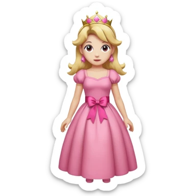 Princess peach with a ribbon on her hair full body sticker