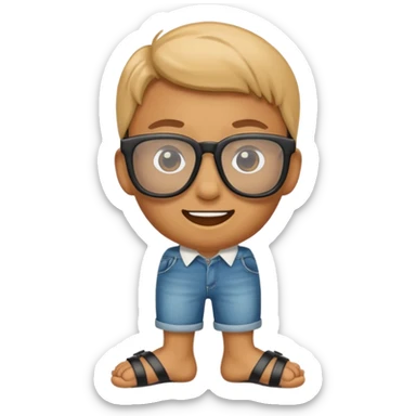 Nerd emoji mixed with sunglasses and feet sticker