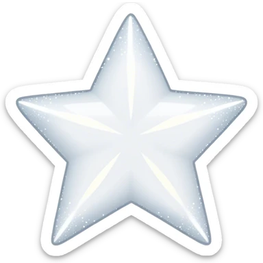 a shining pure white star with white sparkles around sticker