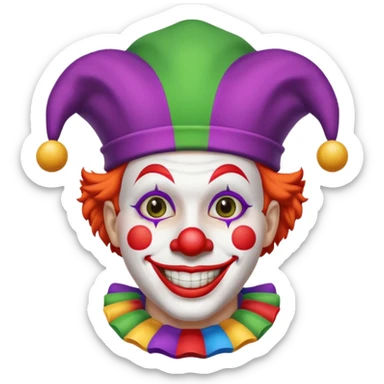 Clown with jester hat sticker