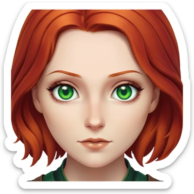 Triss Merigold from The Witcher with red hair and green eyes sticker
