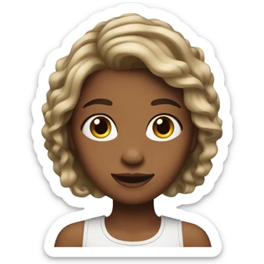 Girl who just got her hair done  sticker