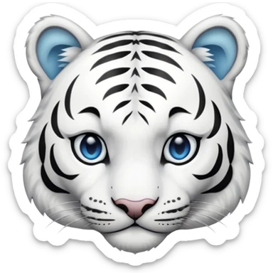 White tiger blue eyes sticker