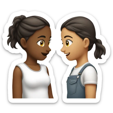 niña y adolescente abrazandose sticker