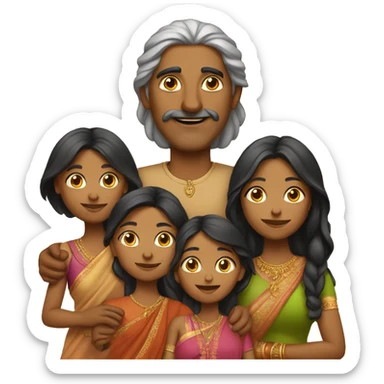 Indian(Mother father & 1 daughters) sticker