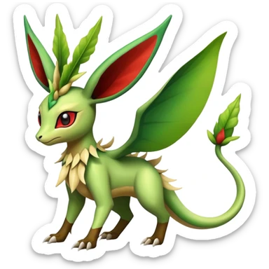 Exotic Tropical Rare Leafeon-Flygon-Tropius full body sticker