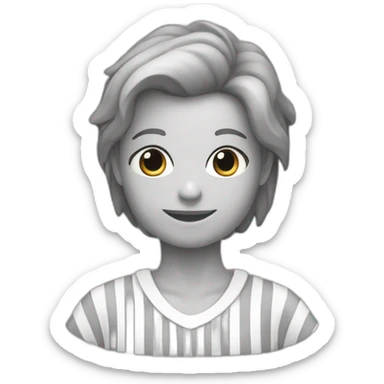 Ananda gata gris con rayas blancas sticker