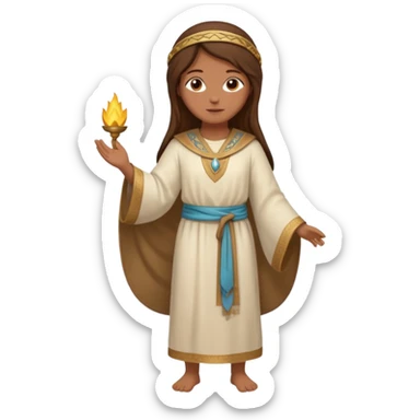 fullbody Jerusalem innkeeper in ancient robes, hair visible, no headscarf or religious symbols sticker