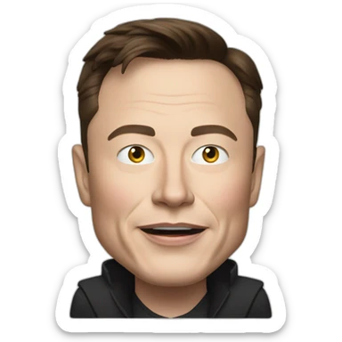 elon musk with a tesla model x  sticker