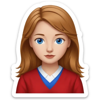 female with scottish red attire and dark blonde hair and blue eyes sticker