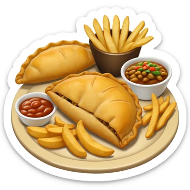 plato con milanesa y papas fritas sticker