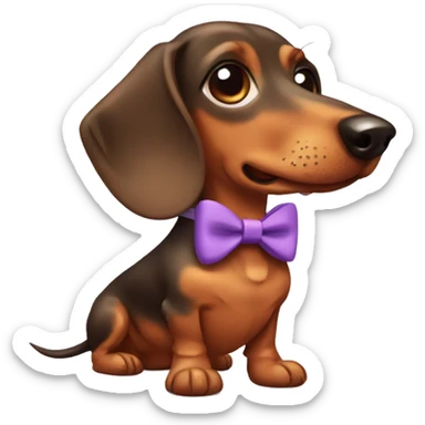 dachshund with bow  sticker