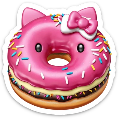 hello kitty themed donut sticker