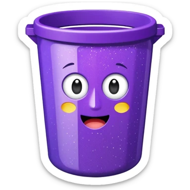 Glitter Purple and Cian rubbish bin sticker