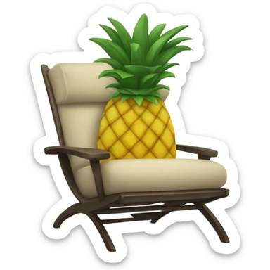Pineapple sitting on lounge chair  sticker