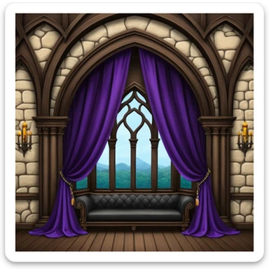   renaissance goth room interior  sticker