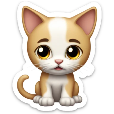 A wet kitty that is bummed it was abandoned  sticker