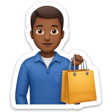 Shopping Bag carrying man sticker